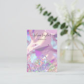 Moderne Holografie-Einhornskripte Visitenkarte (Stehend Vorderseite)