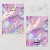 Moderne Holografie-Einhornskripte Visitenkarte (Vorne/Hinten)