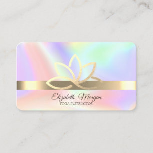 Moderne Holografie, Goldrand, Gold Lotus Visitenkarte