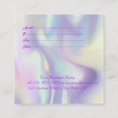 Moderne Holografie, Opal, Frame, Confetti Rabattkarte (Rückseite)