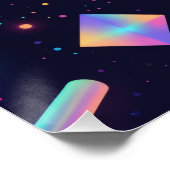 Moderne holografische 3D-geometrische Kunstposter Poster (Ecke)
