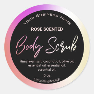 Moderne holografische Body-Scrub-Labels Runder Aufkleber
