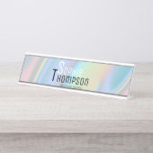 Moderne holografische flüssige Marmor Schreibtischnamensplakette (Vorderseite )