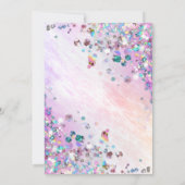 Moderne holografische Glitzer Glitzern Aquarell Einladung (Rückseite)
