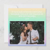 Moderne holografische Hochzeit mit glanzvollem Fot Dankeskarte (Rückseite)