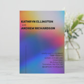 Moderne holografische Hochzeitseinladung Einladung (Stehend Vorderseite)