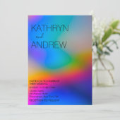 Moderne holografische Hochzeitseinladung Einladung (Stehend Vorderseite)
