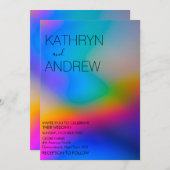 Moderne holografische Hochzeitseinladung Einladung (Vorne/Hinten)