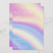 Moderne holografische Hochzeitseinladung Einladung (Vorne/Hinten)