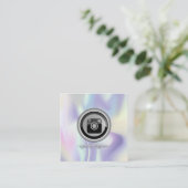 Moderne holografische Instagram Social Media Quadratische Visitenkarte (Stehend Vorderseite)