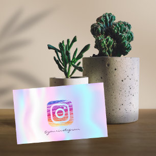 Moderne holografische Instagram Social Media Visitenkarte