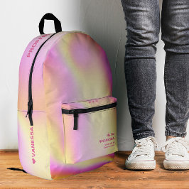 Moderne holografische Lila rosa gelb Stilvoll Bedruckter Rucksack
