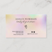 Moderne holografische Ober-Chic-Girly-Pink-Make-up Visitenkarte (Rückseite)