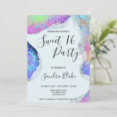 Moderne holografische Opal Iridescent Einladung (Stehend Vorderseite)