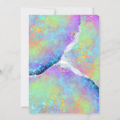 Moderne holografische Opal Iridescent Einladung (Rückseite)