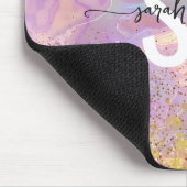 Moderne holografische Opalstein-Iridens-Monogramm  Mousepad (Ecke)