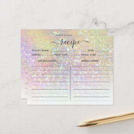 Moderne, holografische Pastel-Glitzer-Rezeptionska