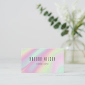 Moderne holografische Pastel Rainbow Stylish Visitenkarte (Stehend Vorderseite)
