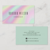 Moderne holografische Pastel Rainbow Stylish Visitenkarte (Vorne/Hinten)