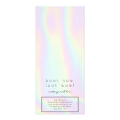 Moderne holografische Pastell Glam Salon Service M Werbekarte (Hinten)