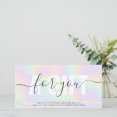 Moderne holografische Pastell-Regenbogensalon-Gesc (Stehend Vorderseite)