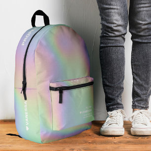 Moderne holografische Pastell Stylisch  Bedruckter Rucksack