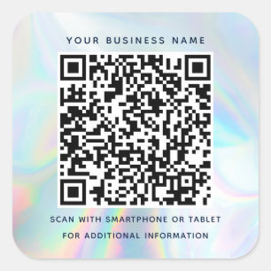 Moderne holografische QR-Code-Geschäfte Quadratischer Aufkleber
