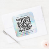 Moderne holografische QR-Code-Geschäfte Quadratischer Aufkleber (Umschlag)