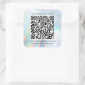 Moderne holografische QR-Code-Geschäfte Quadratischer Aufkleber (Tasche)