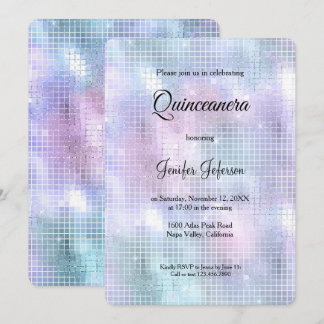 Moderne holografische Quinceanera-Einladung Einladung