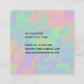 Moderne holografische Rainbow Pastel - Visitenkart Quadratische Visitenkarte (Rückseite)