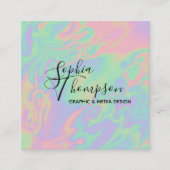Moderne holografische Rainbow Pastel - Visitenkart Quadratische Visitenkarte (Vorderseite)