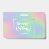 Moderne Holografische Regenbogeneffekte Metallrahm Ausweis (Rückseite)