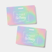 Moderne Holografische Regenbogeneffekte Metallrahm Ausweis (Vorder- & Rückseite)