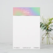 Moderne Holografische Regenbogeneffekte Metallrahm Briefpapier (Stehend Vorderseite)