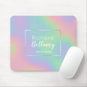 Moderne Holografische Regenbogeneffekte Metallrahm Mousepad (Mit Mouse)