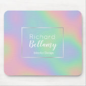 Moderne Holografische Regenbogeneffekte Metallrahm Mousepad (Vorne)