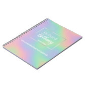 Moderne Holografische Regenbogeneffekte Metallrahm Notizblock (Linke Seite)