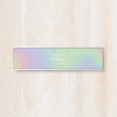 Moderne Holografische Regenbogeneffekte Metallrahm Türschild (Vorderseite )