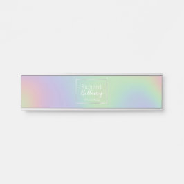 Moderne Holografische Regenbogeneffekte Metallrahm Türschild