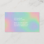 Moderne Holografische Regenbogeneffekte Metallrahm Visitenkarte (Rückseite)