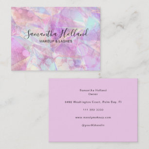 Moderne holografische Rötel-Pink- und Opal-Makeup  Visitenkarte