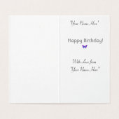 Moderne holografische Schmetterlingskarte schwarz (Innenseite Aufgefaltet)