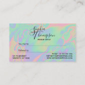 Moderne holografische Script-Pastel - Verweiskarte Terminkarte (Rückseite)