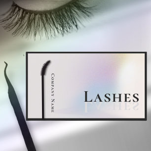 Moderne Holografische Silber-Wimperntechnikerin Visitenkarte