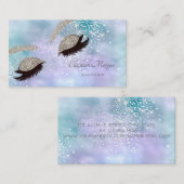 Moderne holografische Silver Glitzer Imitate Lashe Visitenkarte (Vorne/Hinten)