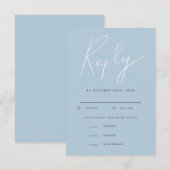 Moderne holografische Skripte Hochzeit RSVP Meal C Karte (Vorne/Hinten)