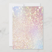 Moderne holografische Sparkling-Glitzer-Kalligrafi Einladung (Rückseite)