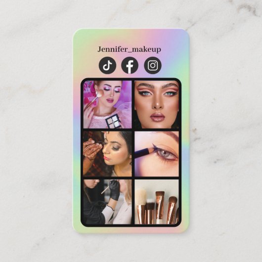 Moderne Holografischer QR-Code für soziale Medien Visitenkarte (Vorderseite)