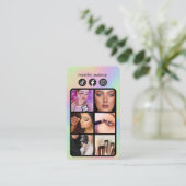 Moderne Holografischer QR-Code für soziale Medien Visitenkarte (Stehend Vorderseite)